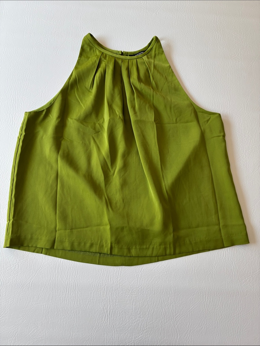 Banana Republic Olive Green Halter Pleated Blouse